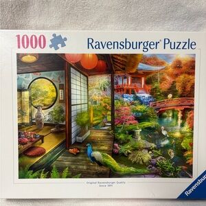 Ravensburger Puzzle with Vibrant Garden and Peacocks